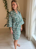 Cotton Kimono - Green Floral Block Print - Hauslife