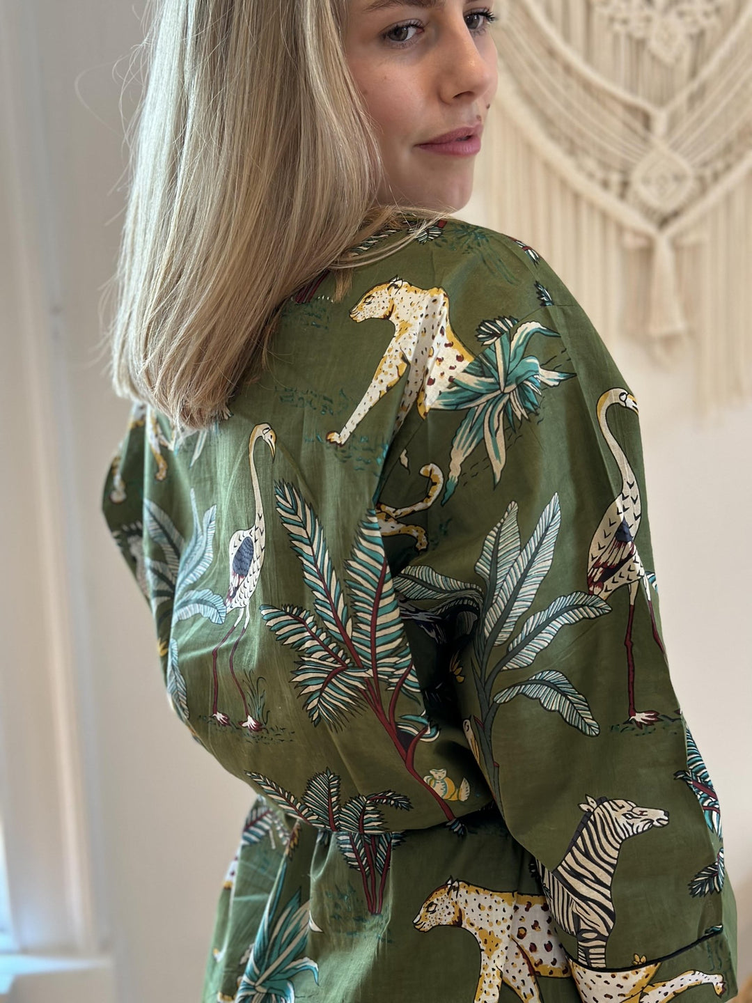 Kimono Style Robe UK | Green Jungle Cotton Kimono | Hauslife Kimono Style Robe UK | Green Jungle Cotton Kimono | Hauslife