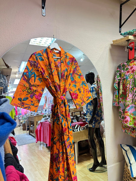 Cotton Kimono - Orange Botanical - Hauslife