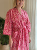Cotton Kimono - Pink Floral Block Print - Hauslife