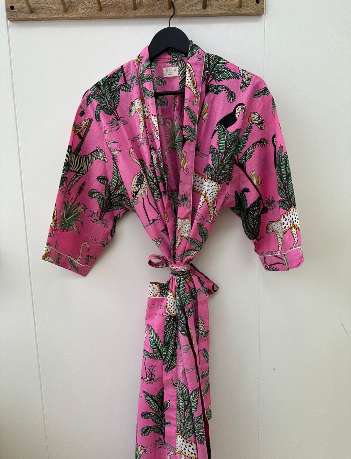 JUNGLE KIMONO TUNIC WITH BLUE PIPING PANTS