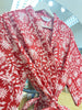 Cotton Kimono - Red Floral Block Print - Hauslife