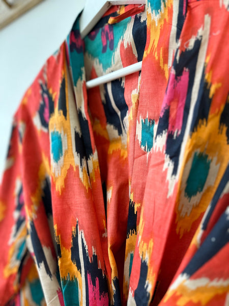 Cotton Kimono - Red Ikat - Hauslife