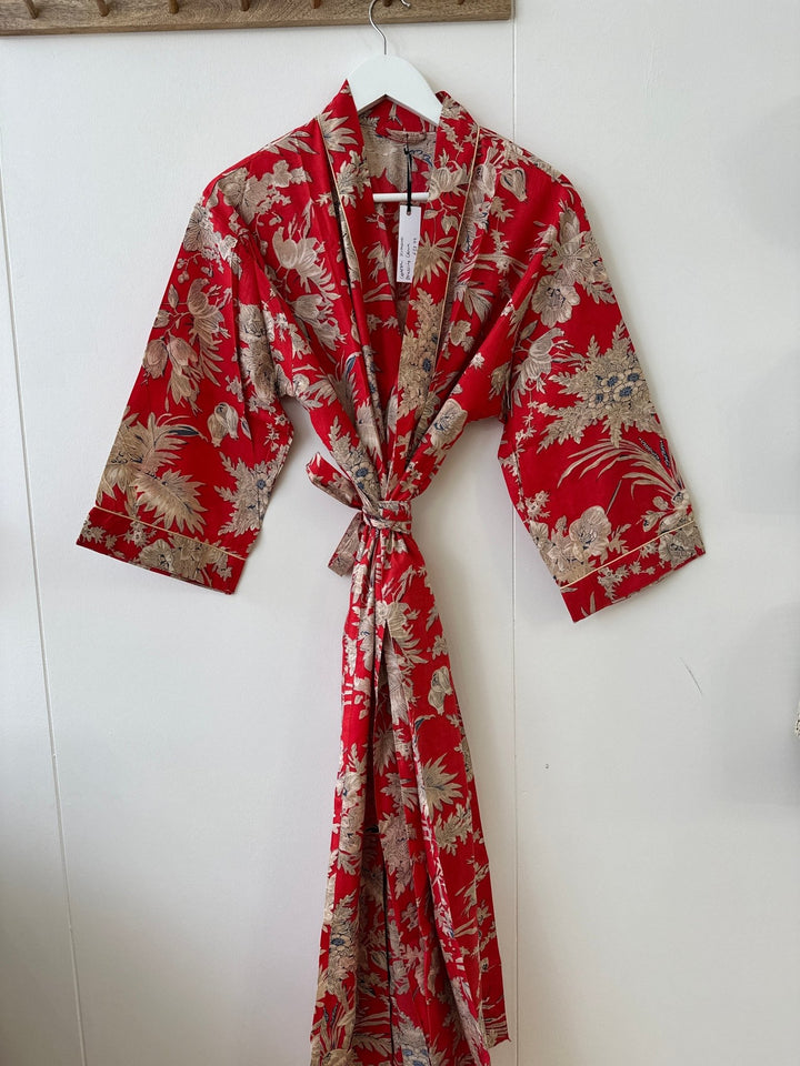 Cotton Kimono - Red Toile de Jouy - Hauslife