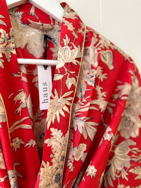 Cotton Kimono - Red Toile de Jouy - Hauslife