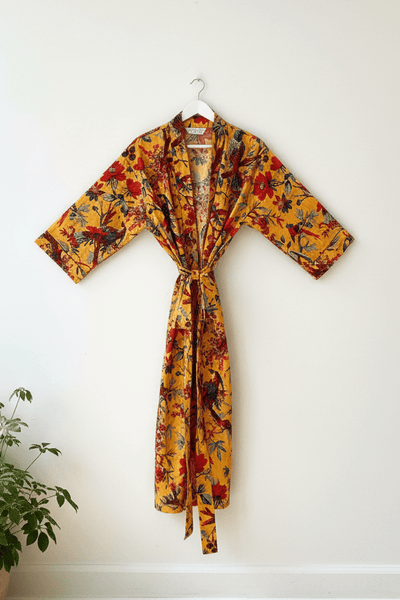 Cotton Kimono - Saffron Botanical - Hauslife