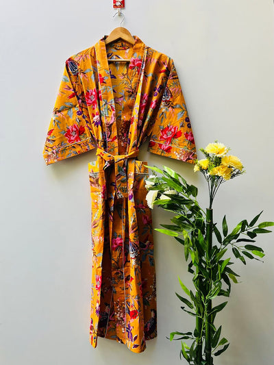 Cotton Kimono - Saffron Botanical - Hauslife