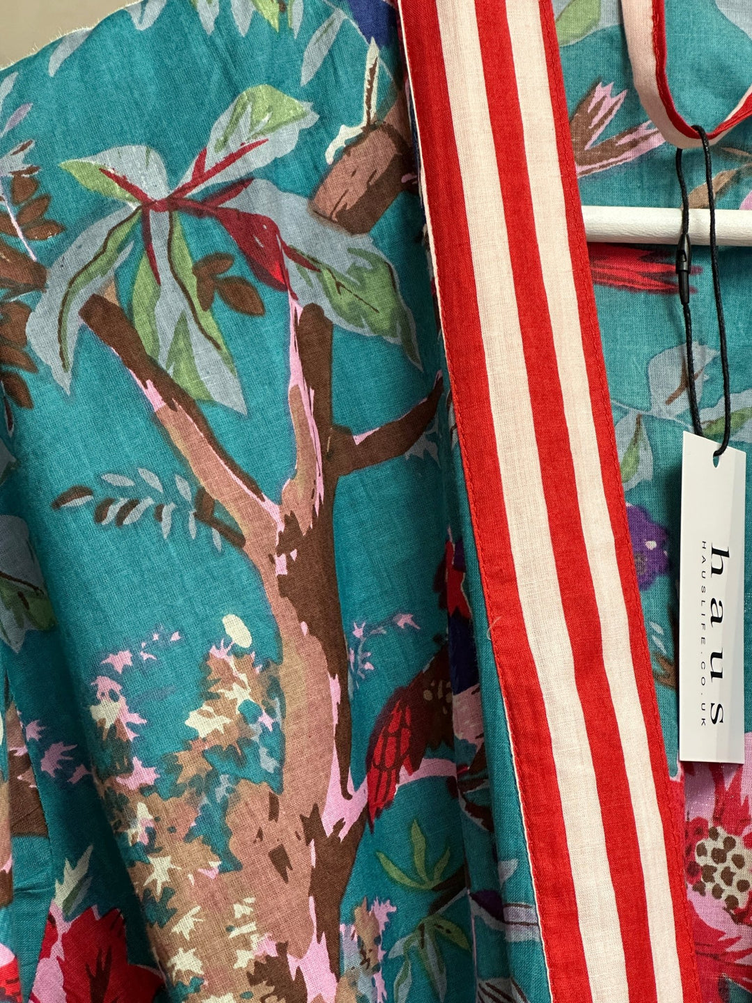 Cotton Kimono - Teal Botanical Stripe - Hauslife