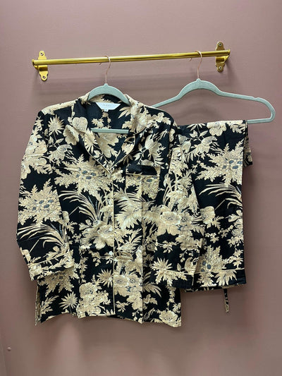 Cotton Pyjama Set - Black Toile De Jouy - Hauslife