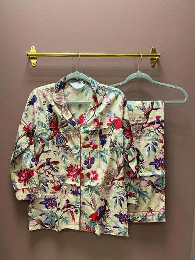 Cotton Pyjama Set - Cream Botanical - Hauslife