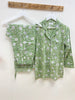 Cotton Pyjama Set - Green Floral Block Print - Hauslife