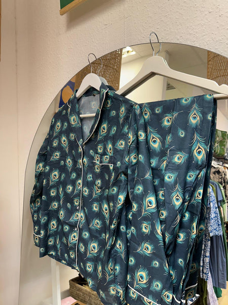Cotton Pyjama Set - Peacock Feathers - Hauslife