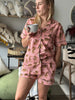 Cotton Pyjama Shorts Set - Pink Tigers - Hauslife