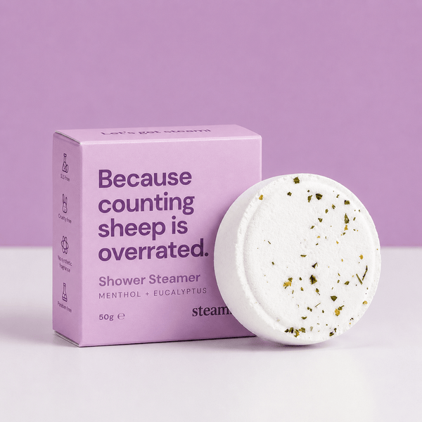 "Counting Sheep is Overrated" Natural Shower Steamer – Menthol & Eucalyptus - Hauslife