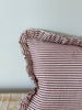Darcy Ruffle Stripe Lumbar Cushion - Burgundy - Hauslife