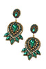 DARK GREEN ART DECO BEADED EARRINGS - Hauslife