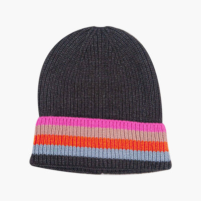 Delta Black Rainbow Stripe Beanie Hat - Hauslife