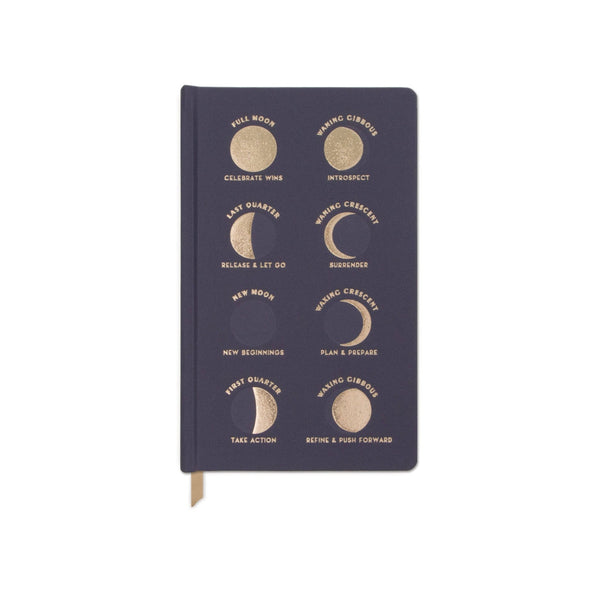 Designworks Ink Bookcloth Journal - Navy - Moon Phases - Hauslife