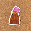 Dog in Pink Bath Hat Vinyl Sticker - Hauslife