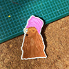 Dog in Pink Bath Hat Vinyl Sticker - Hauslife