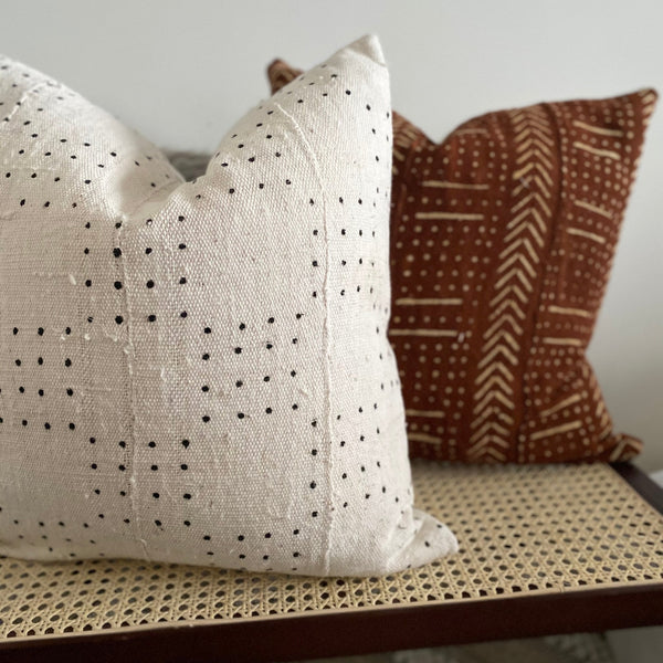 Dot White Mudcloth Pillow - Hauslife