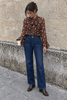 Dottie Polka Dot Tie-Neck Blouse – Brown - Hauslife