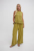Monica Olive Green Ruffle Hem Top