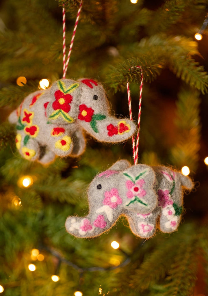 Embroidered Felt Elephant Decoration - Hauslife
