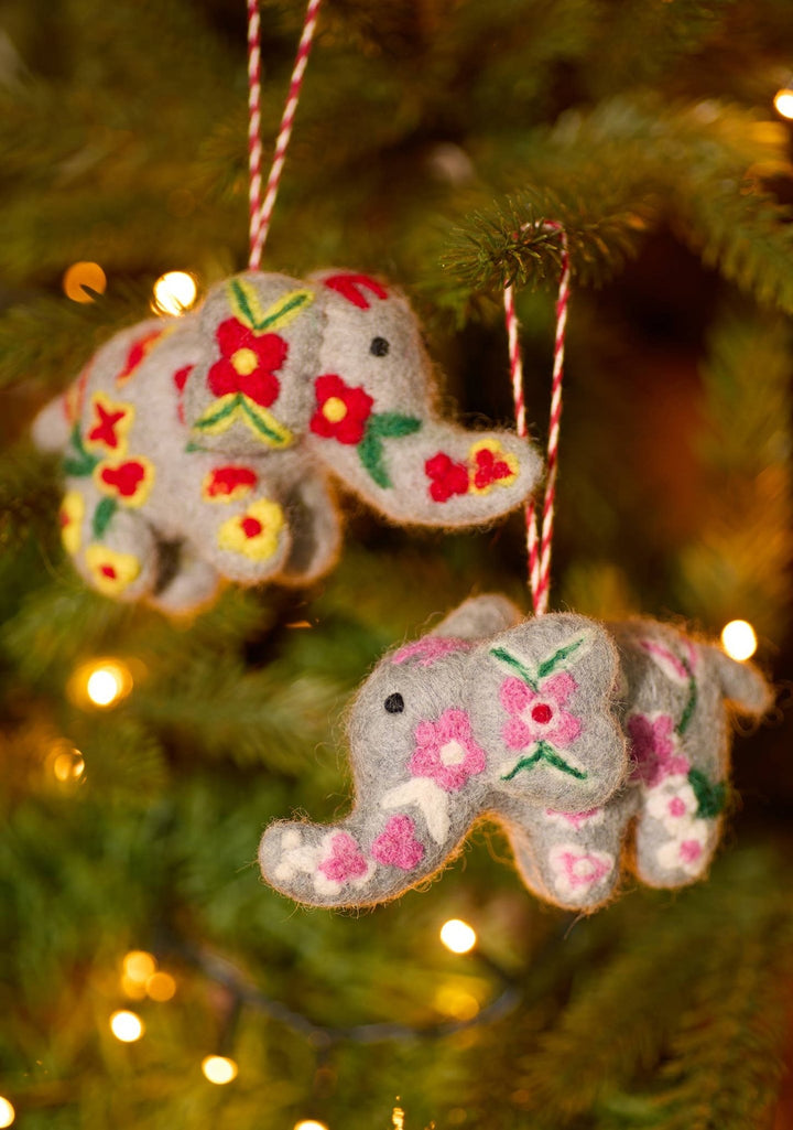 Embroidered Felt Elephant Decoration - Hauslife