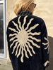 Embroidered Velvet Suzani Jacket - Black Sunburst - Hauslife