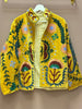 Embroidered Velvet Suzani Jacket - Mustard Floral - Hauslife