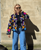 Embroidered Velvet Suzani Jacket - Navy Butterfly - Hauslife