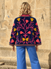 Embroidered Velvet Suzani Jacket - Navy Vines - Hauslife