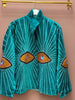 Embroidered Velvet Suzani Jacket - Teal Evil Eye - Hauslife