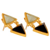 Emilia Moonstone & Onyx Triangle Earrings - Hauslife