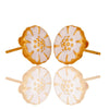 Enamel Flower Earrings - Gold - Hauslife