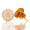 Enamel Flower Earrings - Gold - Hauslife