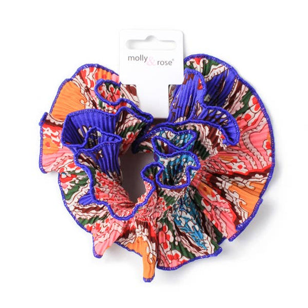 Extra Large - Double layered block print ribbed scrunchie - Hauslife