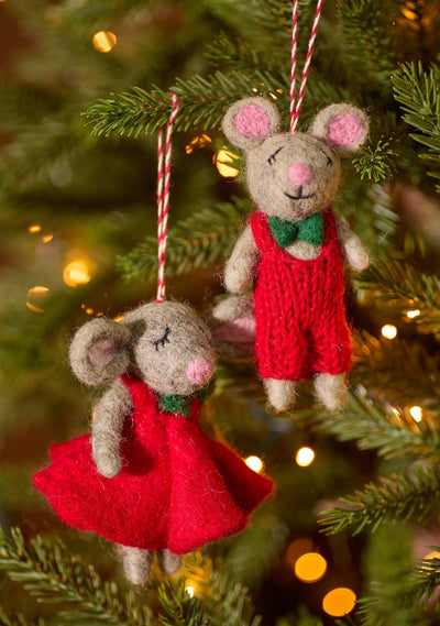 Felt Christmas Mice Decorations - Hauslife