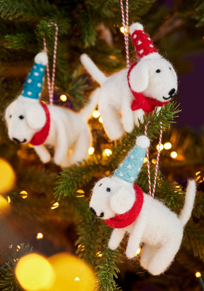 Felt Dog With Dotty Hat & Tie - Hauslife