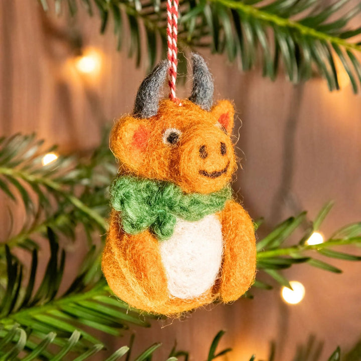 Felt Hanging Decoration - Highland Cow - Hauslife