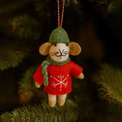 Felt Hanging Decoration - Mouse in Jumper - Hauslife