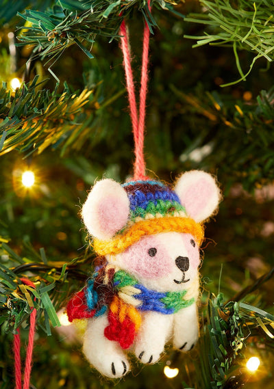 Felt Rabbit in Rainbow Knitted Wool Hat - Hauslife