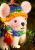 Felt Rabbit in Rainbow Knitted Wool Hat - Hauslife