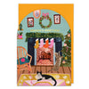 Fireplace Cat Christmas Greetings Card - Hauslife