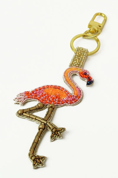 Flamingo Beaded Keyring - Hauslife