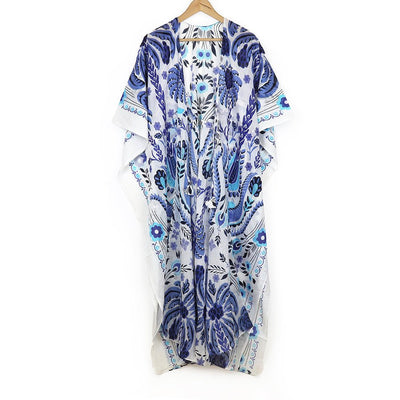 Floral Beach Kaftan - Blue - Hauslife