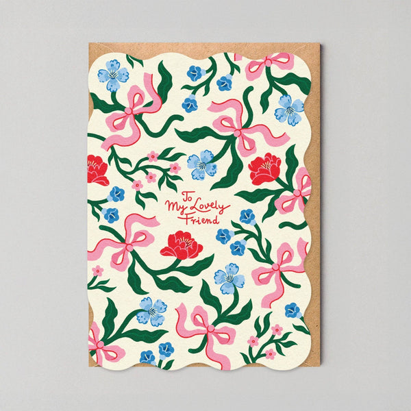 Floral Friendship Scalloped Card - Hauslife