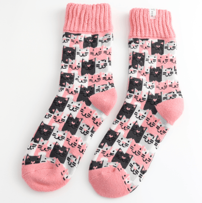 Fluffy Winter Socks - Happy Cats - Hauslife