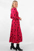 Fuchsia Starburst Print Maxi Dress with Shirring - Hauslife